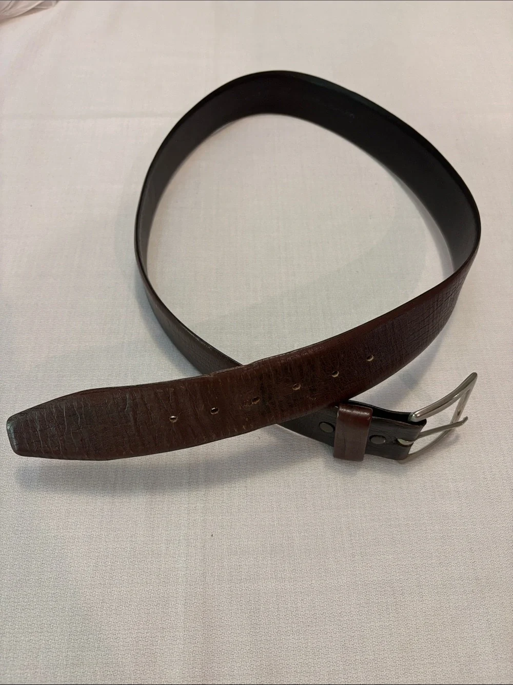 Towncraft Dark Brown Leather Mid Century Vintage Belt with Silver-Tone Buckle 38